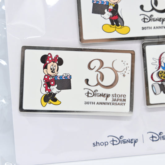 Disney Store Japan 30th Anniversary Pin Set Mickey Minnie Donald Duck