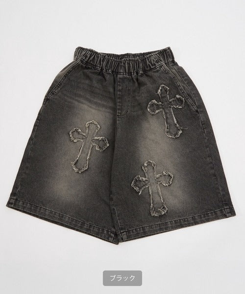 Denim Overdyed Wide Shorts