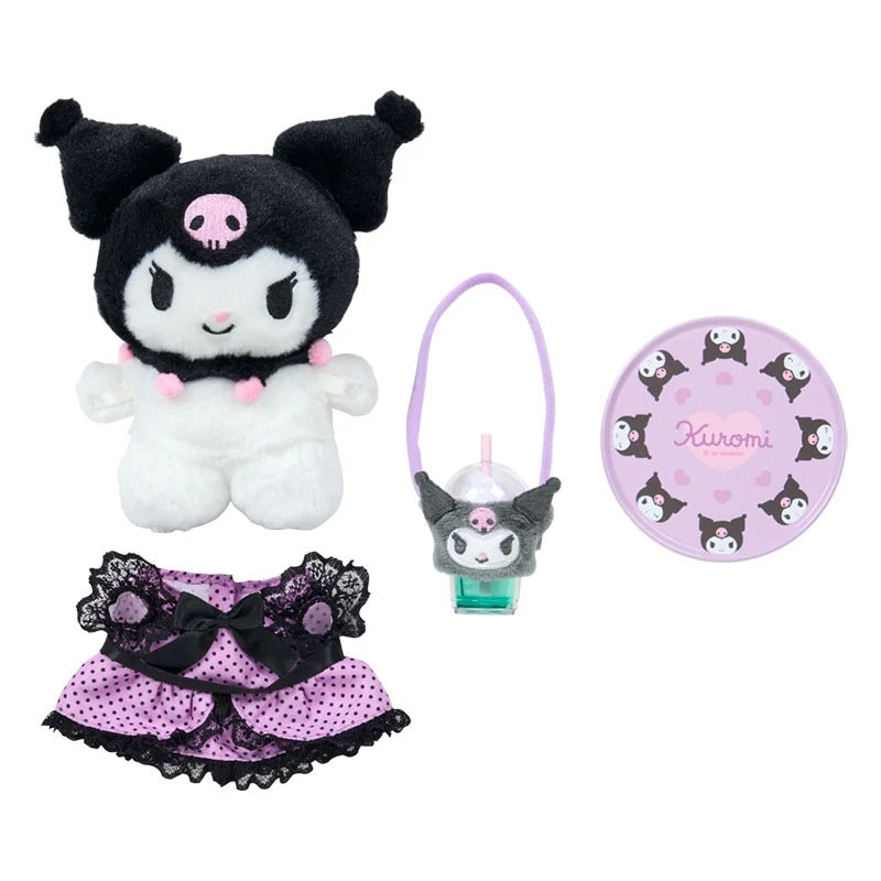 Sanrio Kuromi Pitatto Friends Plush Doll Starter Set – S Size Outfit Kit