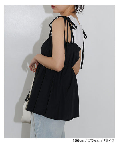 Peplum Ribbon Camisole Top