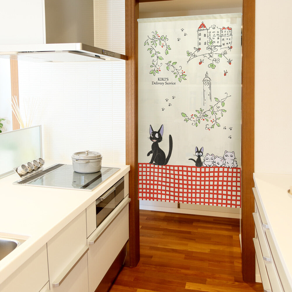 Ghibli Kiki's Delivery Service Jiji and the Children Door Curtain Made in Japan