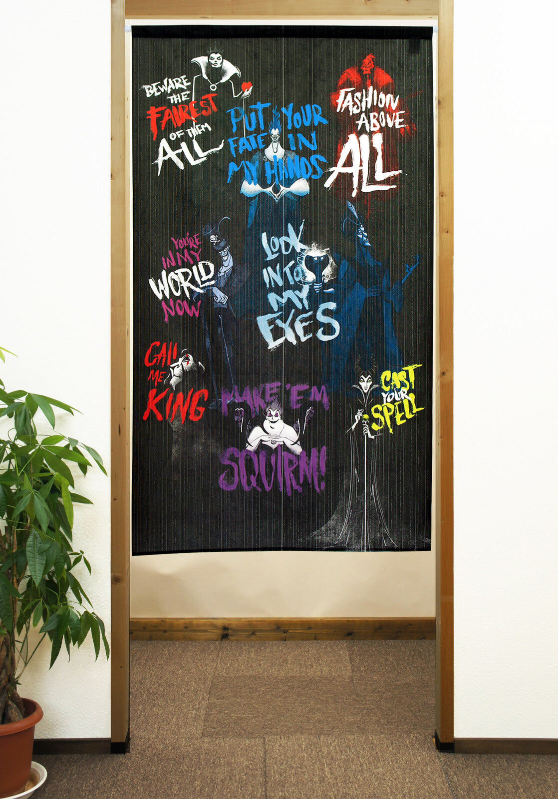 DISNEY VILLAINS BOLD & BEASTLY Door Curtain Made in Japan