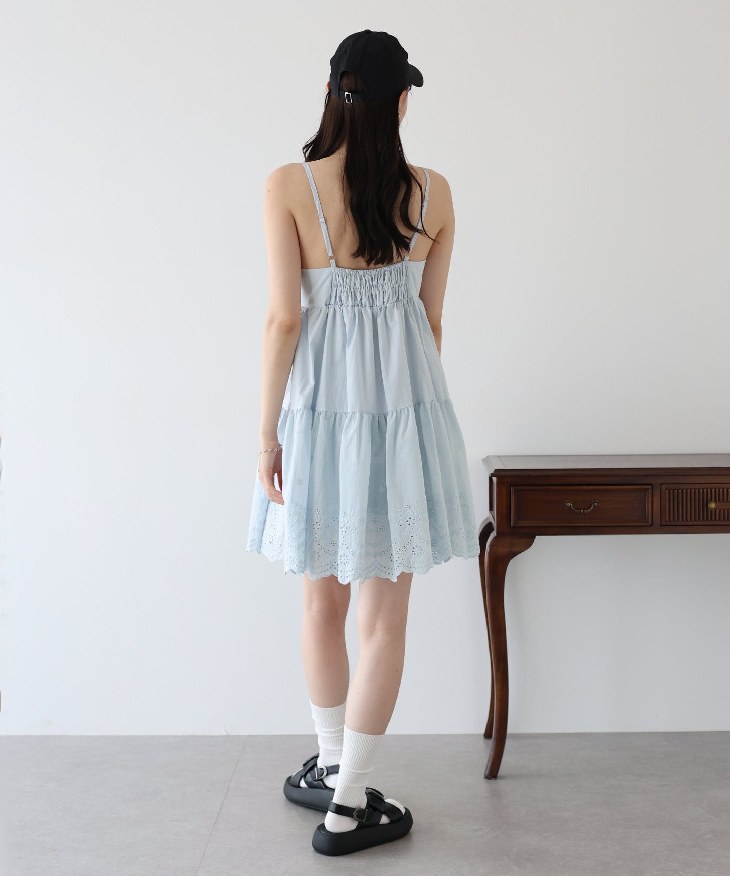 BLUE EAST Cotton Lace Mini Dress