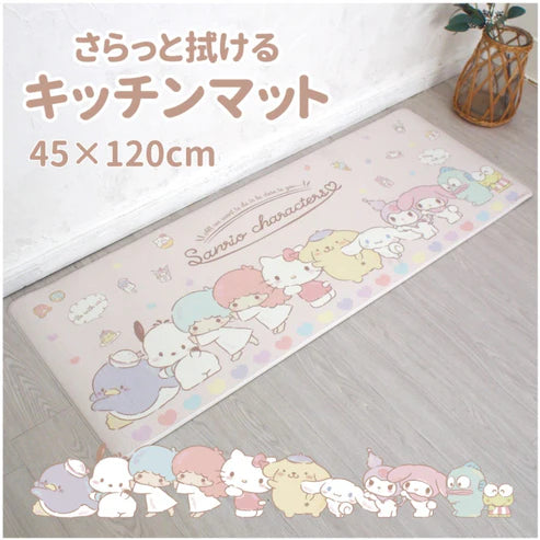 Sanrio Characters PVC Wipeable Kitchen Mat