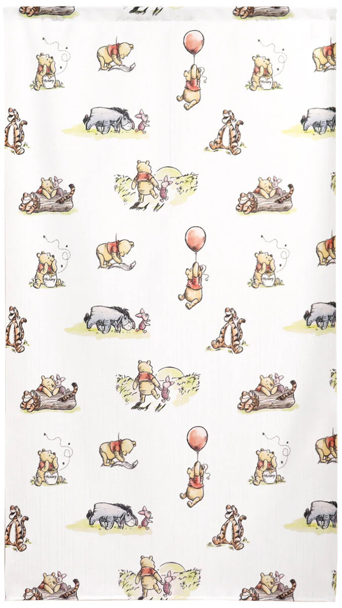 Disney Winnie the Pooh Watercolor Style Door Curtain Made in Japan