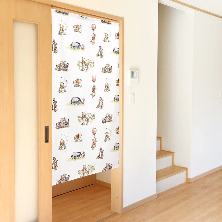 Disney Winnie the Pooh Watercolor Style Door Curtain Made in Japan