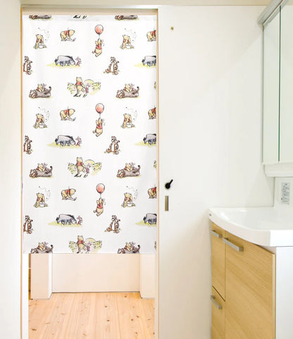 Disney Winnie the Pooh Watercolor Style Door Curtain Made in Japan
