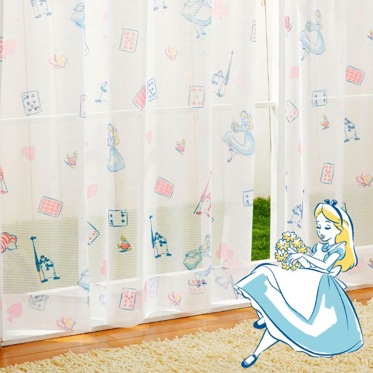 Alice in Wonderland Level 2 Blackout and Heat Insulation Curtain + Window Screen 4-Piece Set