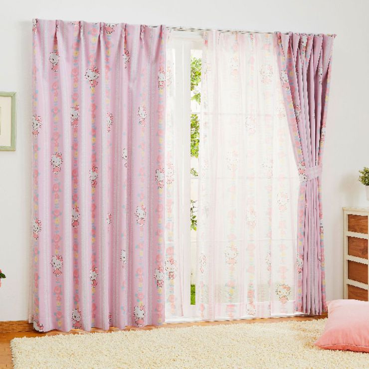 Sanrio Hello Kitty 2級遮光隔熱窗簾+窗紗 4件套裝