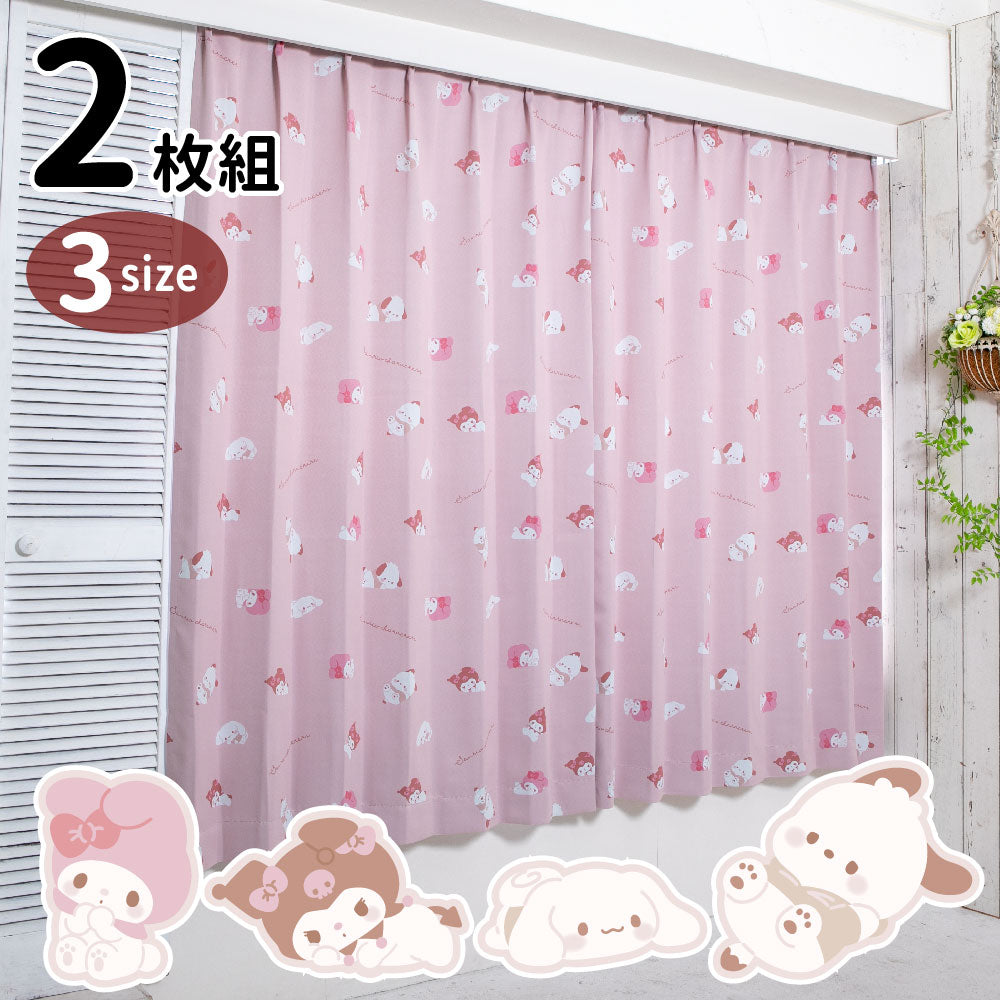 Sanrio Characters UV Protection Rate 99.9% Lace Curtain + Window Screen 4-Piece Set