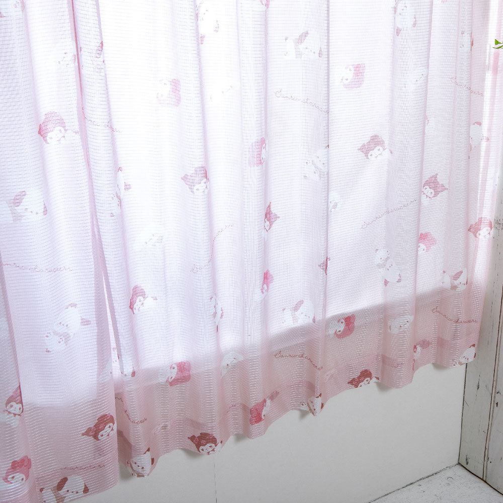 Sanrio Characters UV Protection Rate 99.9% Lace Curtain + Window Screen 4-Piece Set