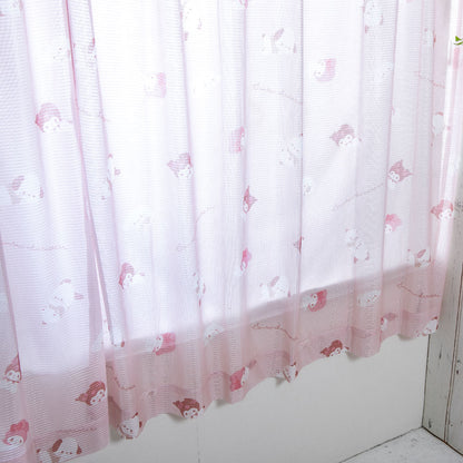Sanrio Characters UV Protection Rate 99.9% Lace Curtain + Window Screen 4-Piece Set