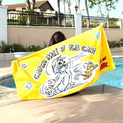 Tom & Jerry Beach Towel CATCH ME ! iF You CAN !