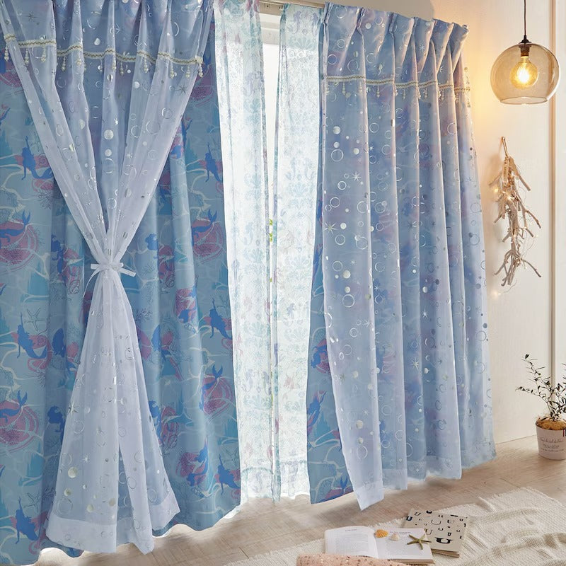 Disney Ariel Blackout Window Screen Curtains 4-Pack