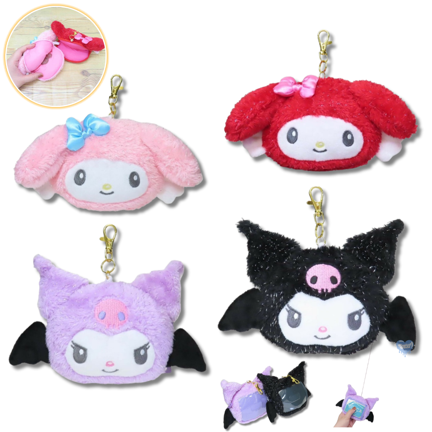 My Melody & Kuromi Face Card Holder Angel Series