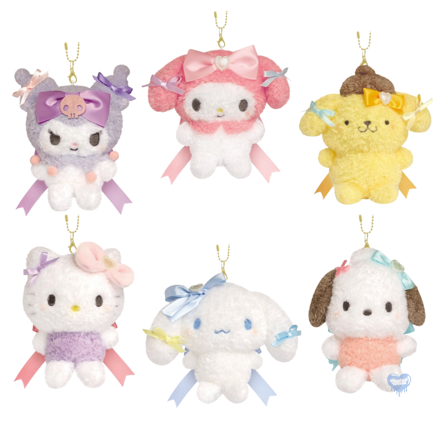 Sanrio Characters Plush Keychain Runrun Ribbon