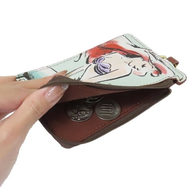 The Little Mermaid Watercolor Pattern Tri-fold Wallet & Card Holder