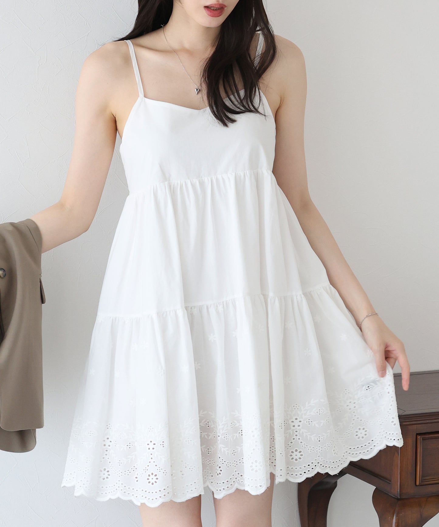 BLUE EAST Cotton Lace Mini Dress