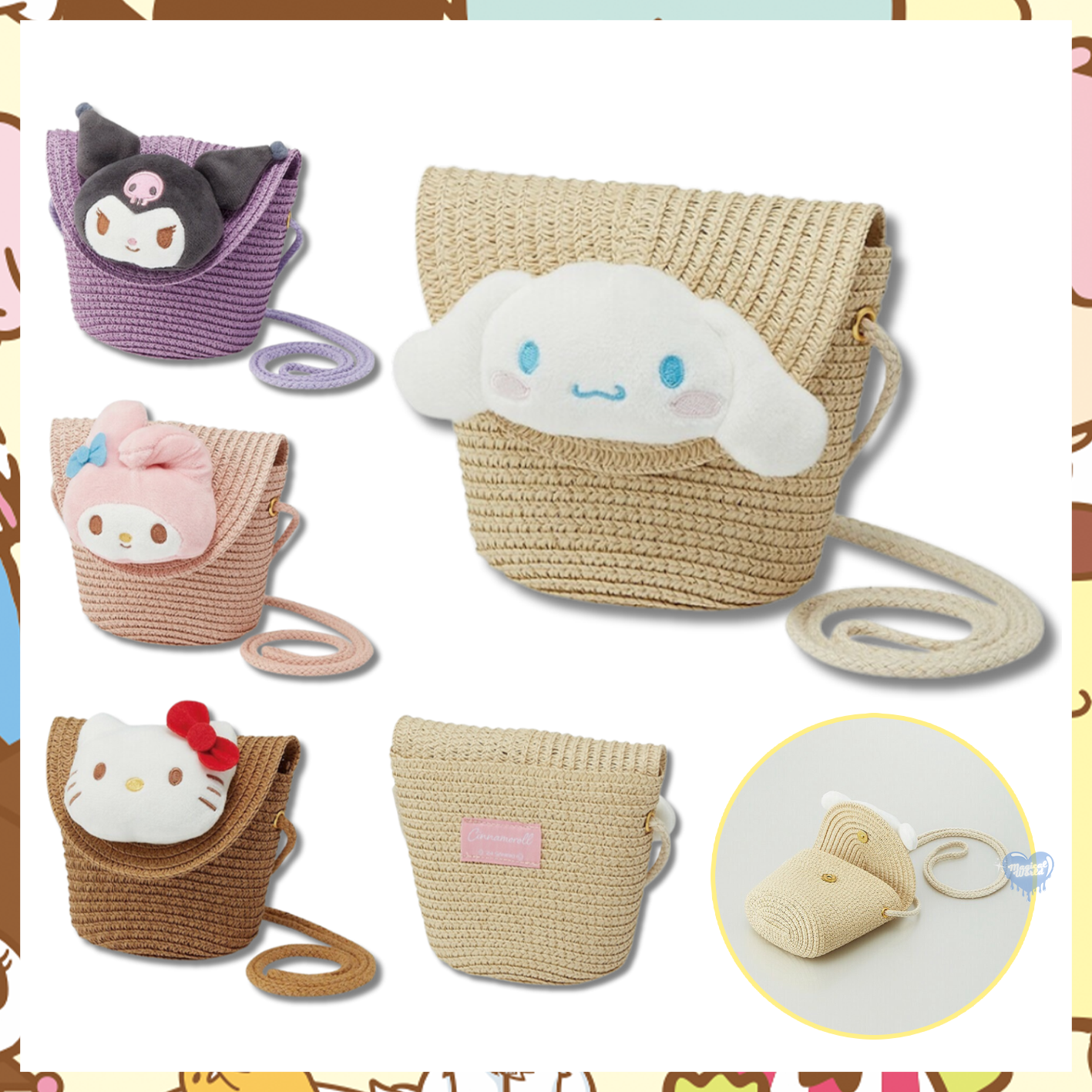 Sanrio Characters Straw Material Shoulder Bag