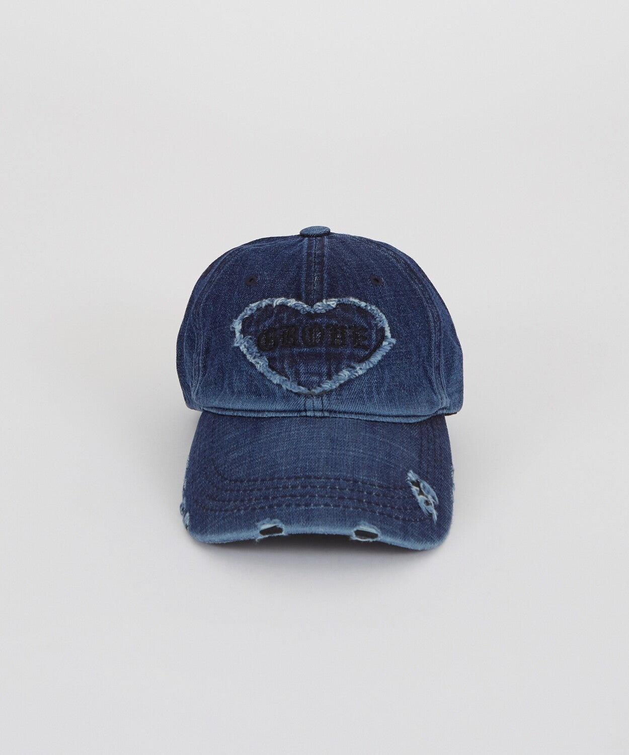 Distressed Heart Patch Denim Cap