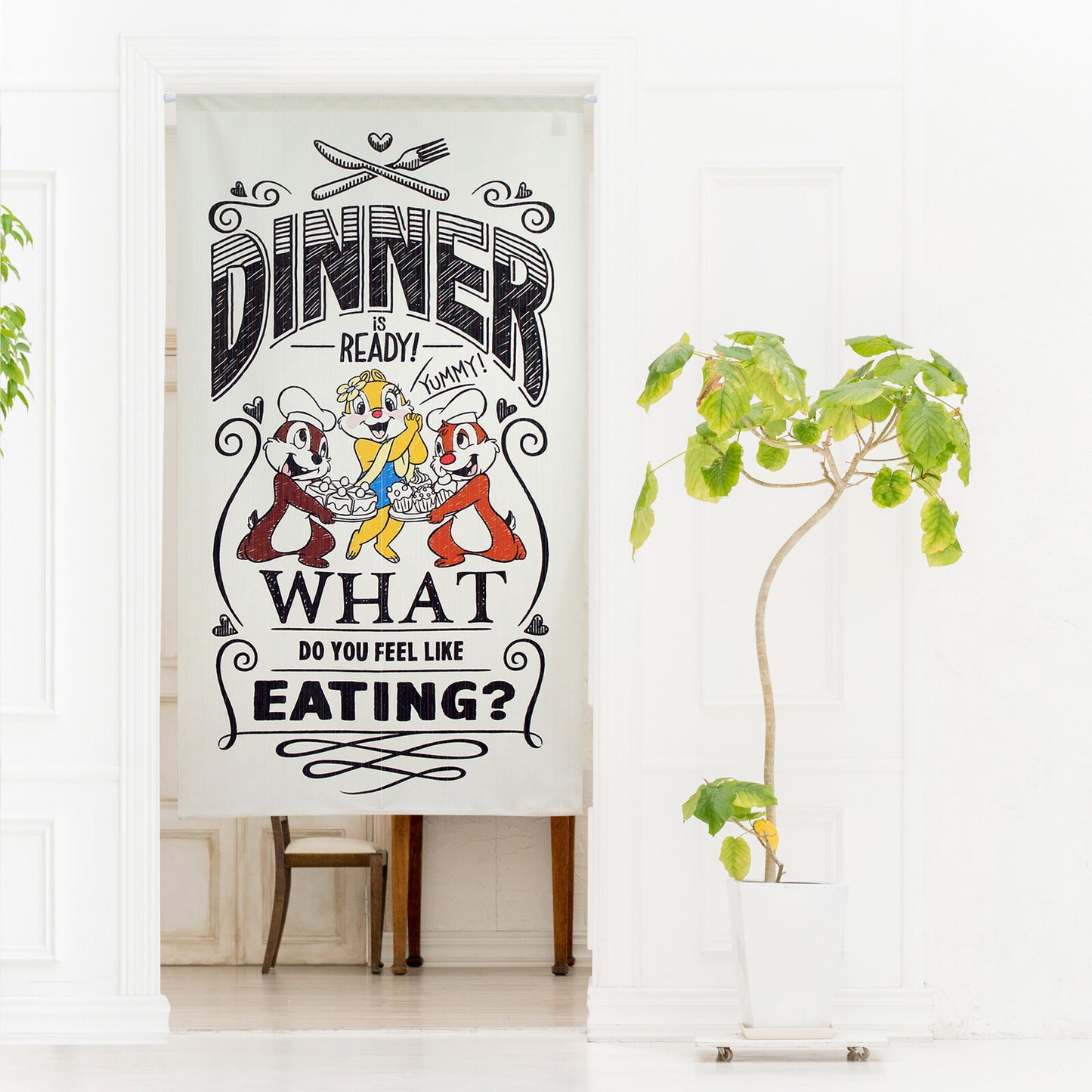 Disney Chip and Dale DINNER Door Curtain Made in Japan