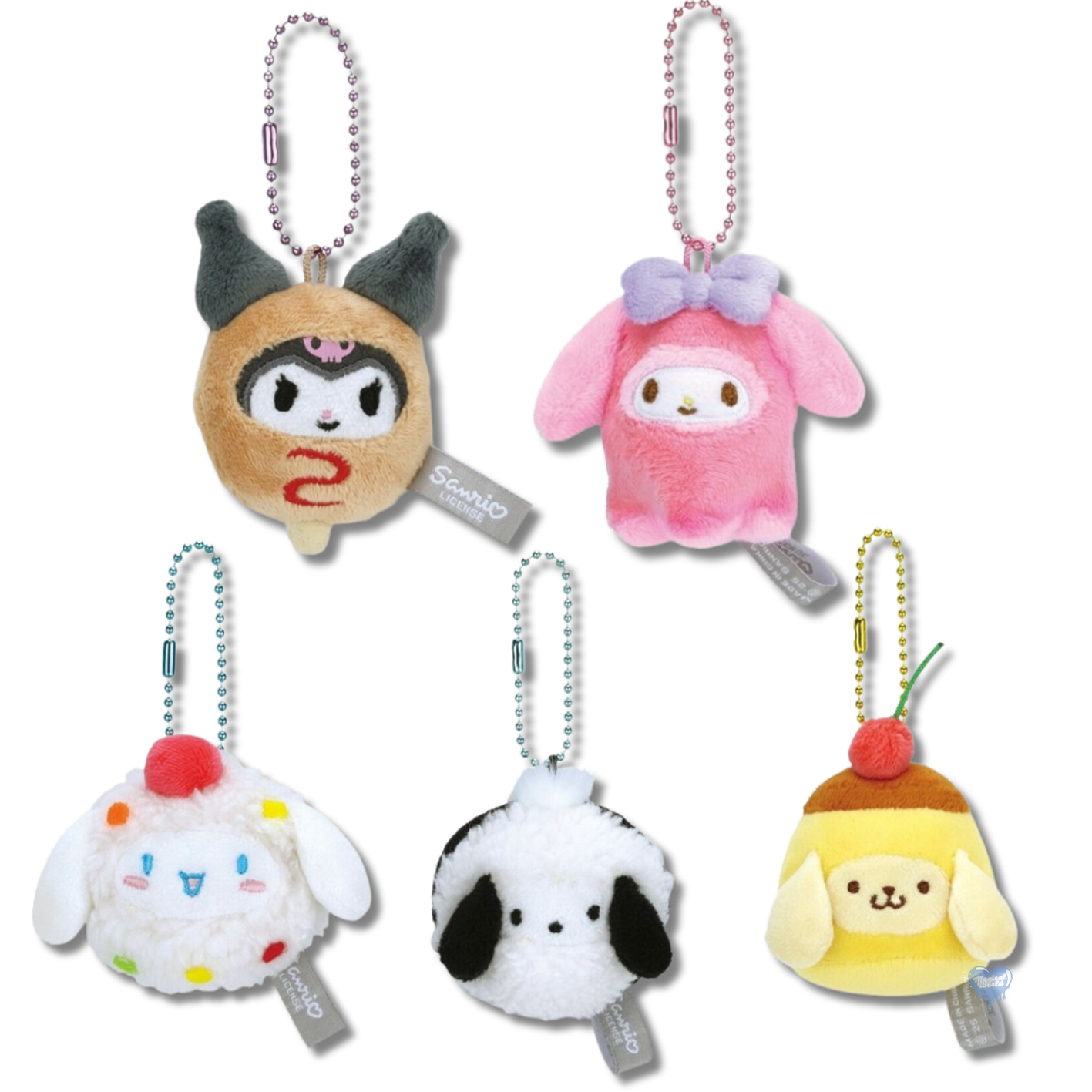 Sanrio Characters Plush Keychain Set