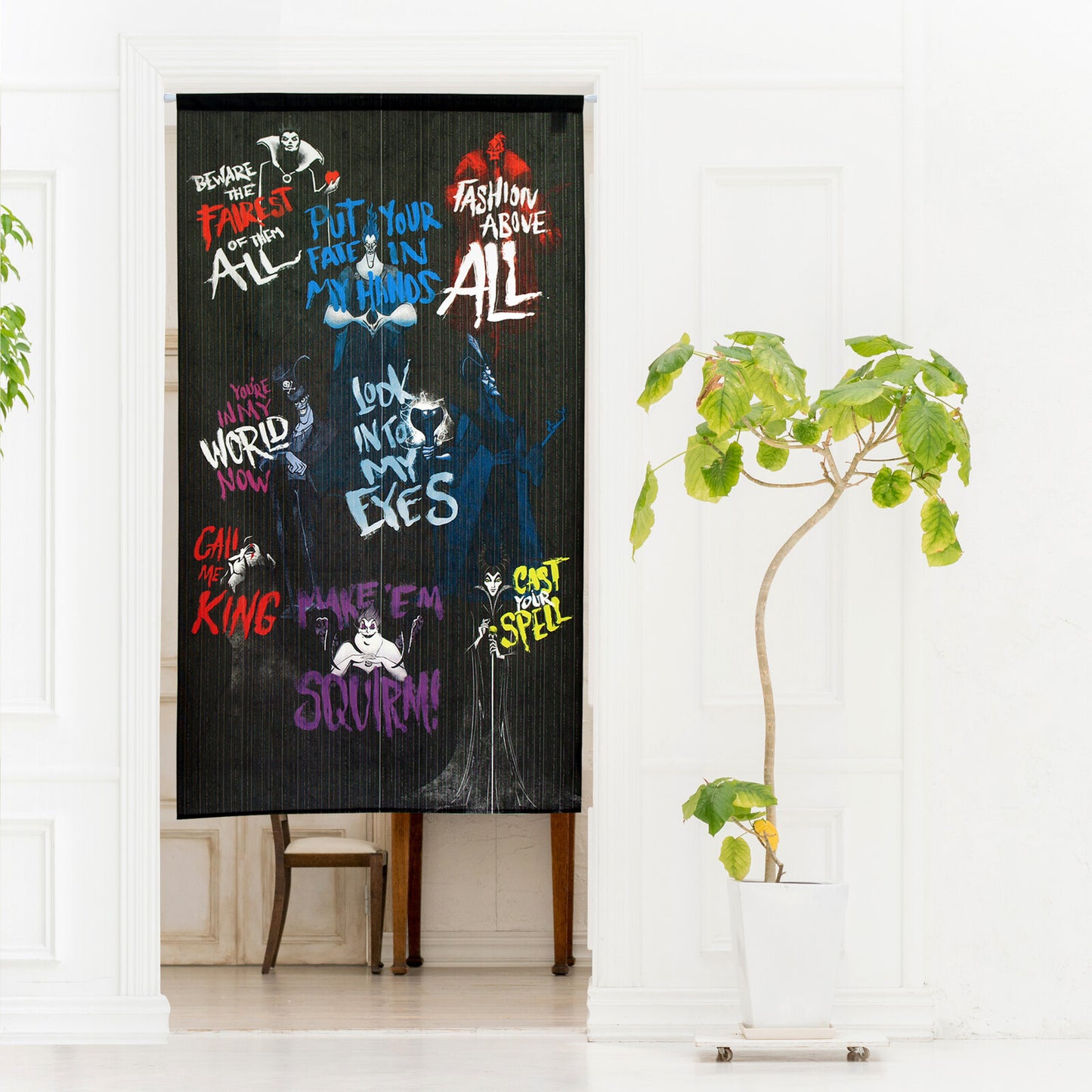 DISNEY VILLAINS BOLD & BEASTLY Door Curtain Made in Japan