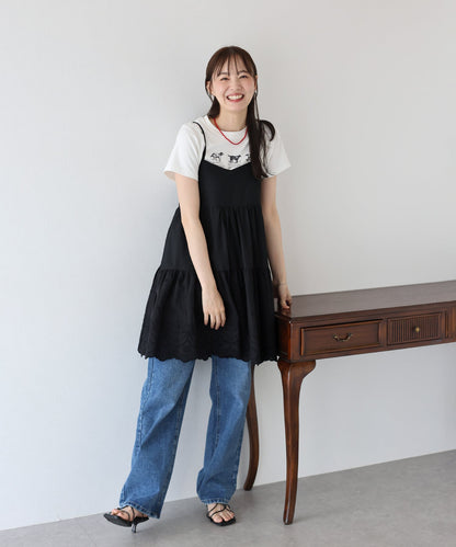 BLUE EAST Cotton Lace Mini Dress