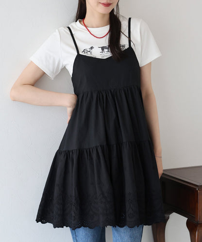 BLUE EAST Cotton Lace Mini Dress