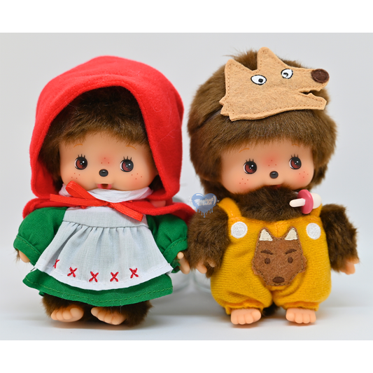Monchhichi Revival Oyugikai Bebichhichi Little Red Riding Hood and Wolf Plush Doll Set