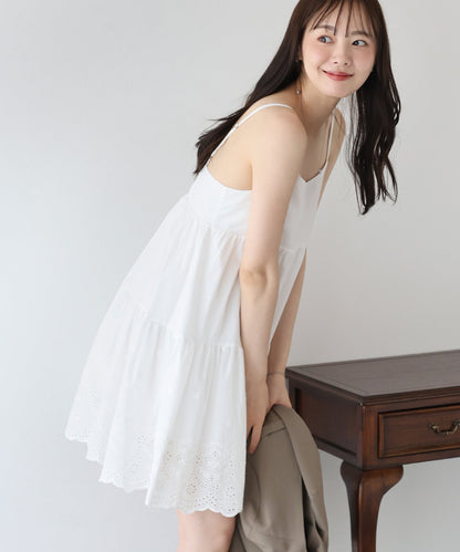 BLUE EAST Cotton Lace Mini Dress