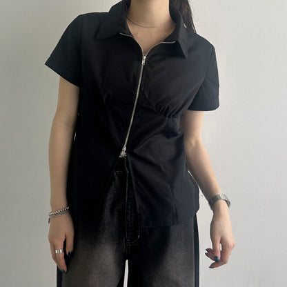 Broad Zip Short Sleeve Shirt