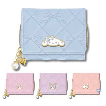 Sanrio Characters Tri-fold Wallet With a Cute Ribbon Featuring