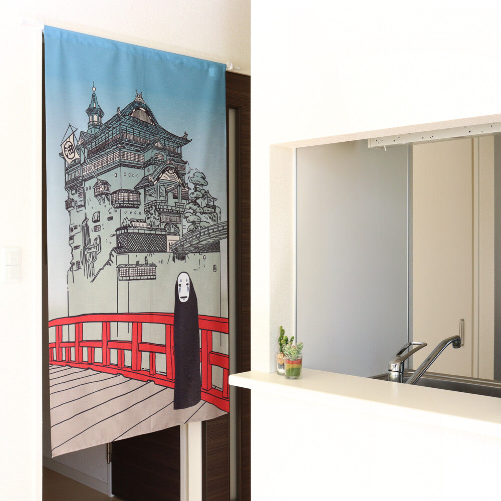 Ghibli Spirited Away "Bathhouse and No-Face" Door Curtain Made in Japan