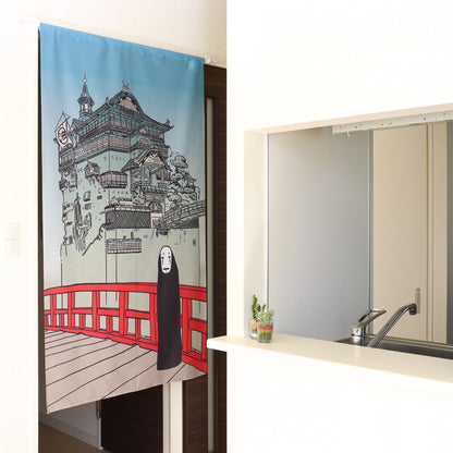 Ghibli Spirited Away "Bathhouse and No-Face" Door Curtain Made in Japan
