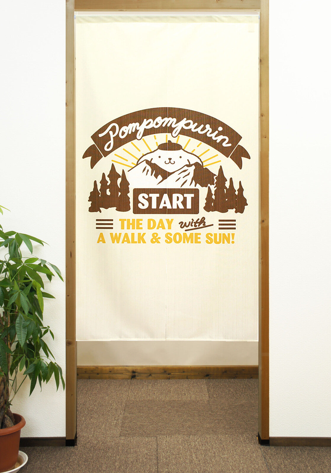 Sanrio "Pom Pom Purin Outdoor" Door Curtain Made in Japan