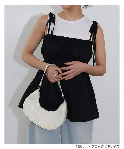 Peplum Ribbon Camisole Top