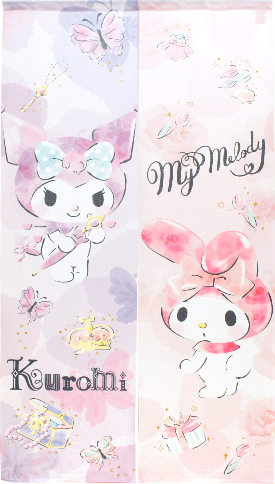 Sanrio "My Melody Kuromi" Door Curtain Made in Japan