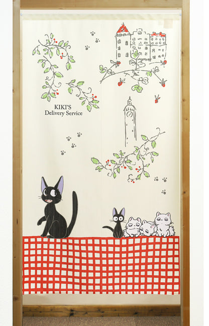 Ghibli Kiki's Delivery Service Jiji and the Children Door Curtain Made in Japan
