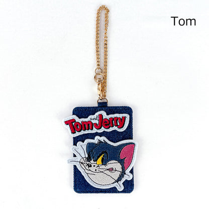 TOM and JERRY×Flapper Denim Applique Card Holder