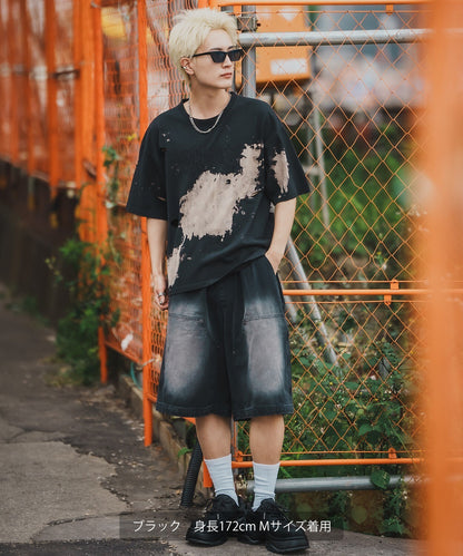 Thunder Logo Short Sleeve Grunge T-shirt