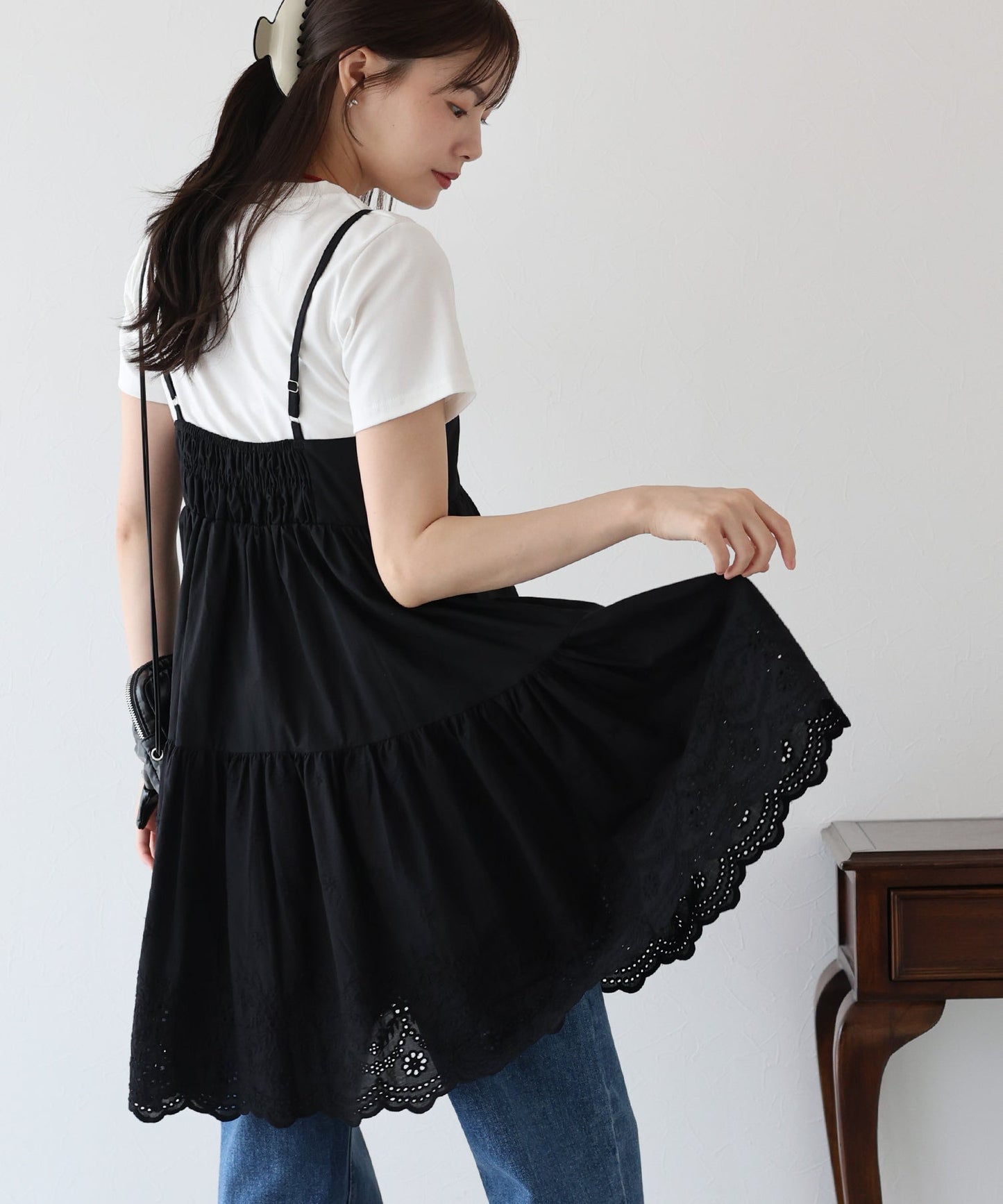 BLUE EAST Cotton Lace Mini Dress