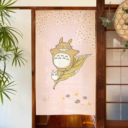 My Neighbor Totoro "Riding the Spring Breeze" Door Curtain Made in Japan