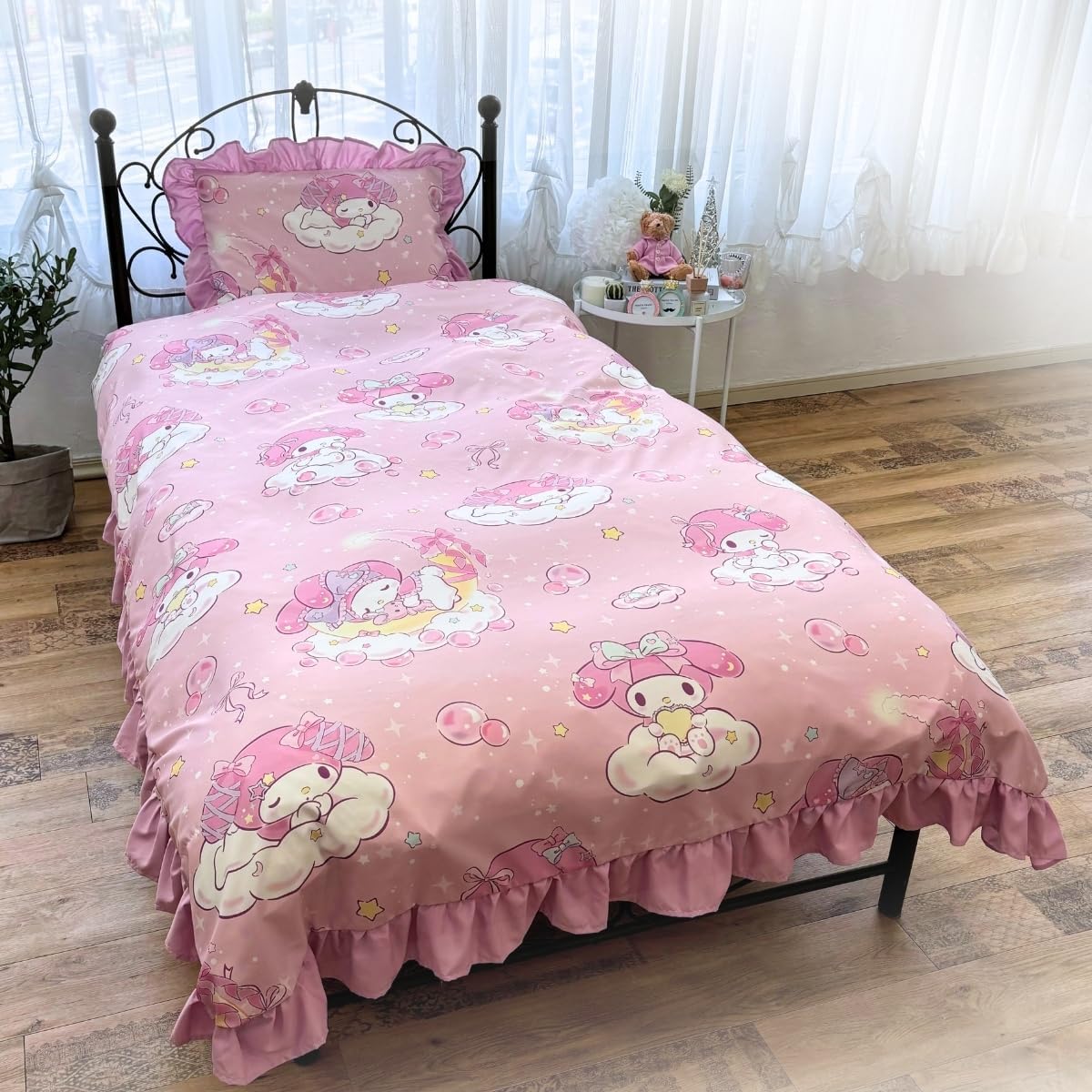 My Melody Volume Frill Duvet Cover 3-Piece Set