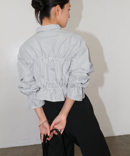 Plain Short Length Frill Shirt Blouse