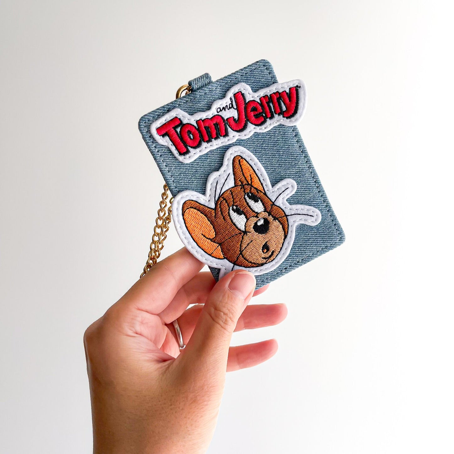 TOM and JERRY×Flapper Denim Applique Card Holder