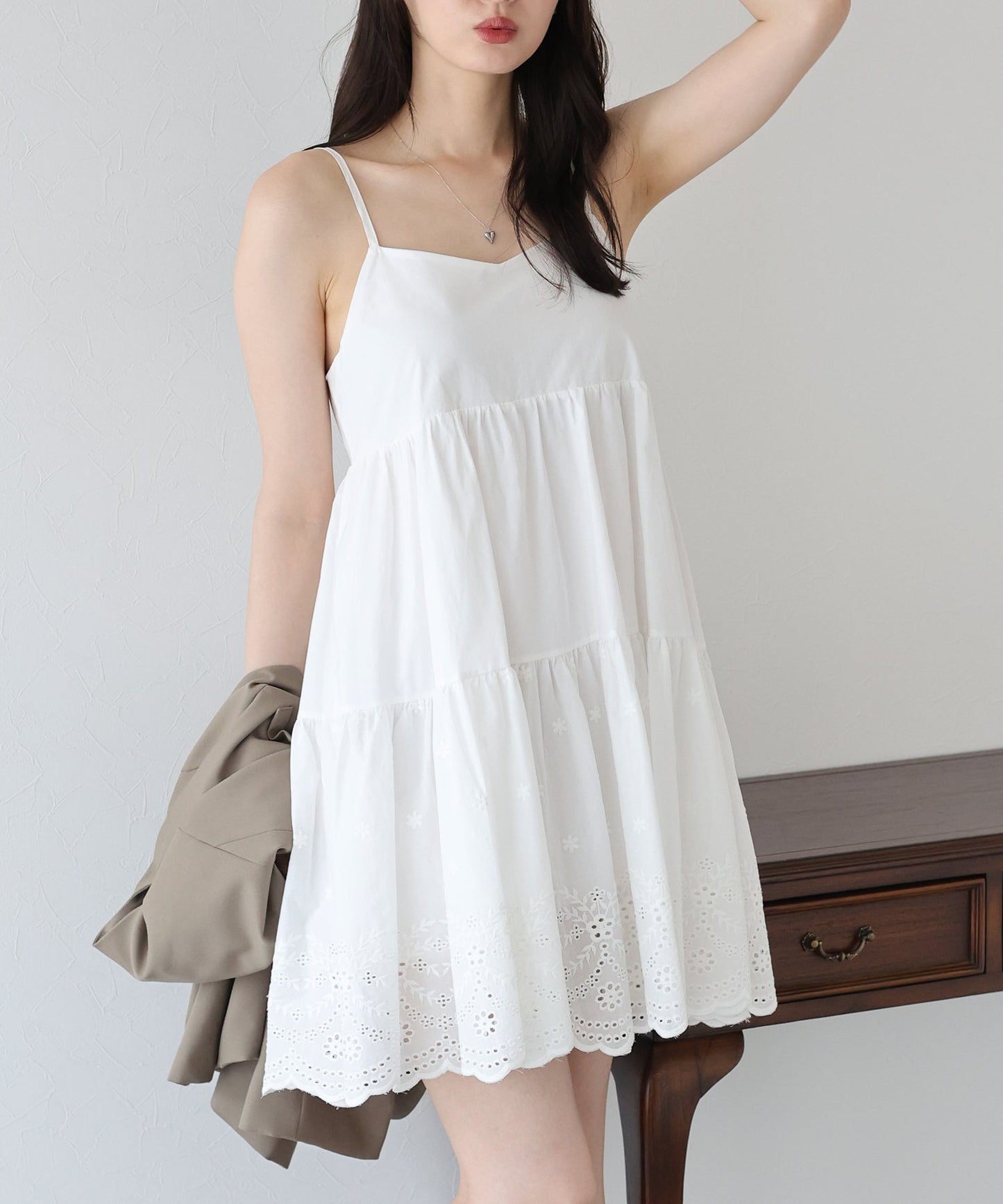 BLUE EAST Cotton Lace Mini Dress