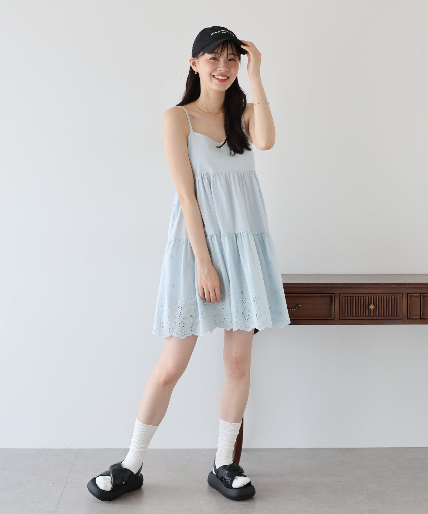 BLUE EAST Cotton Lace Mini Dress