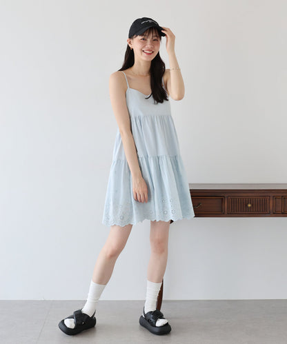 BLUE EAST Cotton Lace Mini Dress