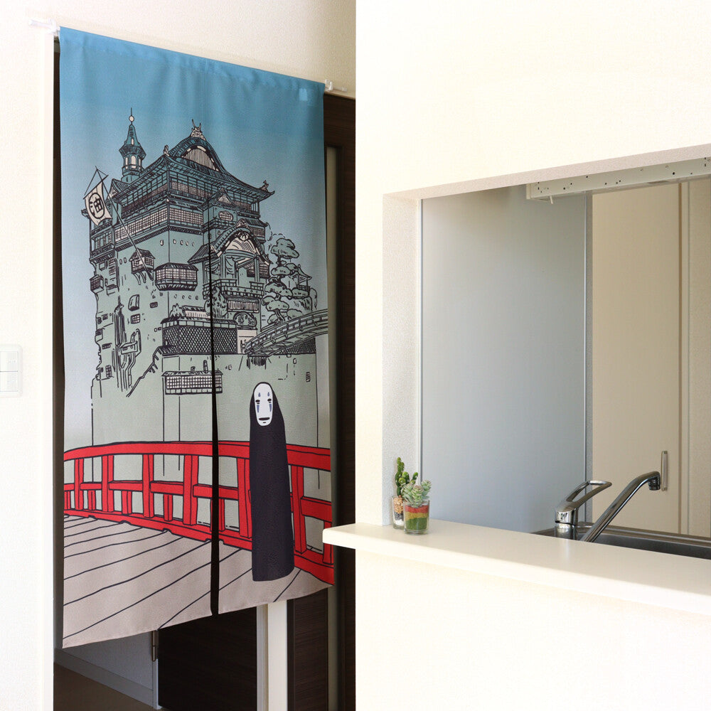 Ghibli Spirited Away "Bathhouse and No-Face" Door Curtain Made in Japan